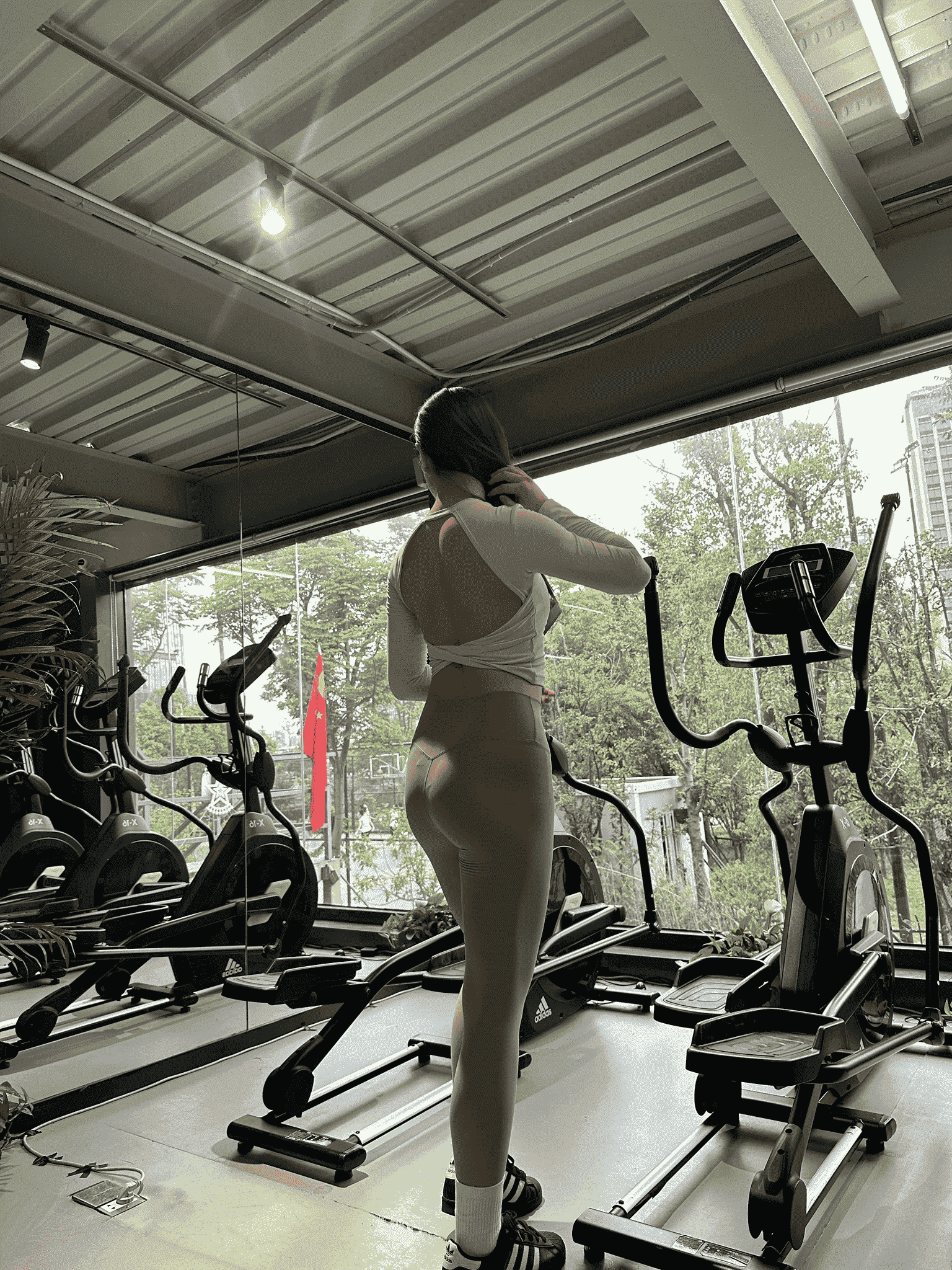 Gym and training activewear collection with leggings sports bra tank and long sleeve top