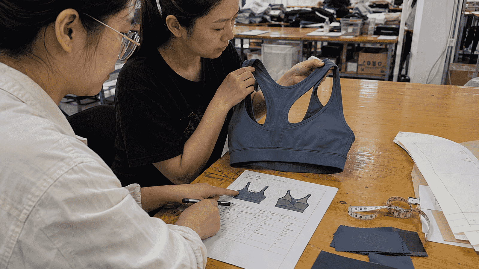 MOVEVOX activewear product development using a Tech Pack and physical sample
