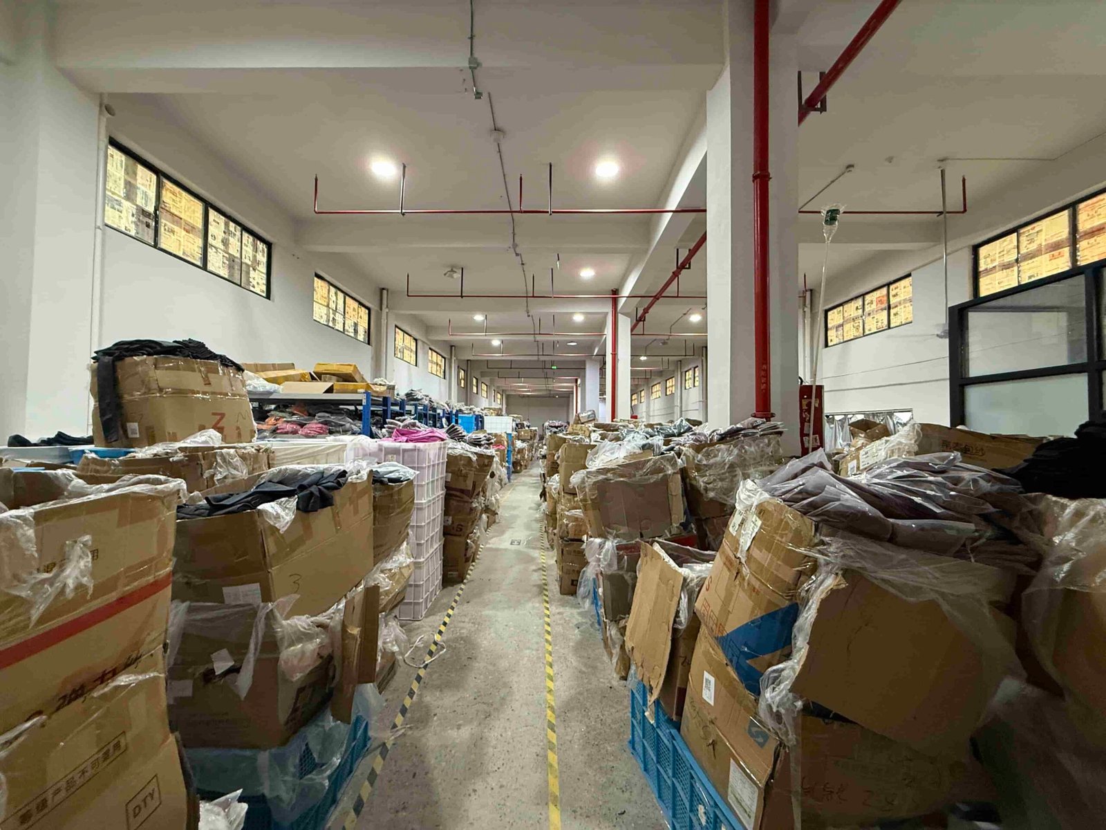 Actual MOVEVOX warehouse and order-staging area.