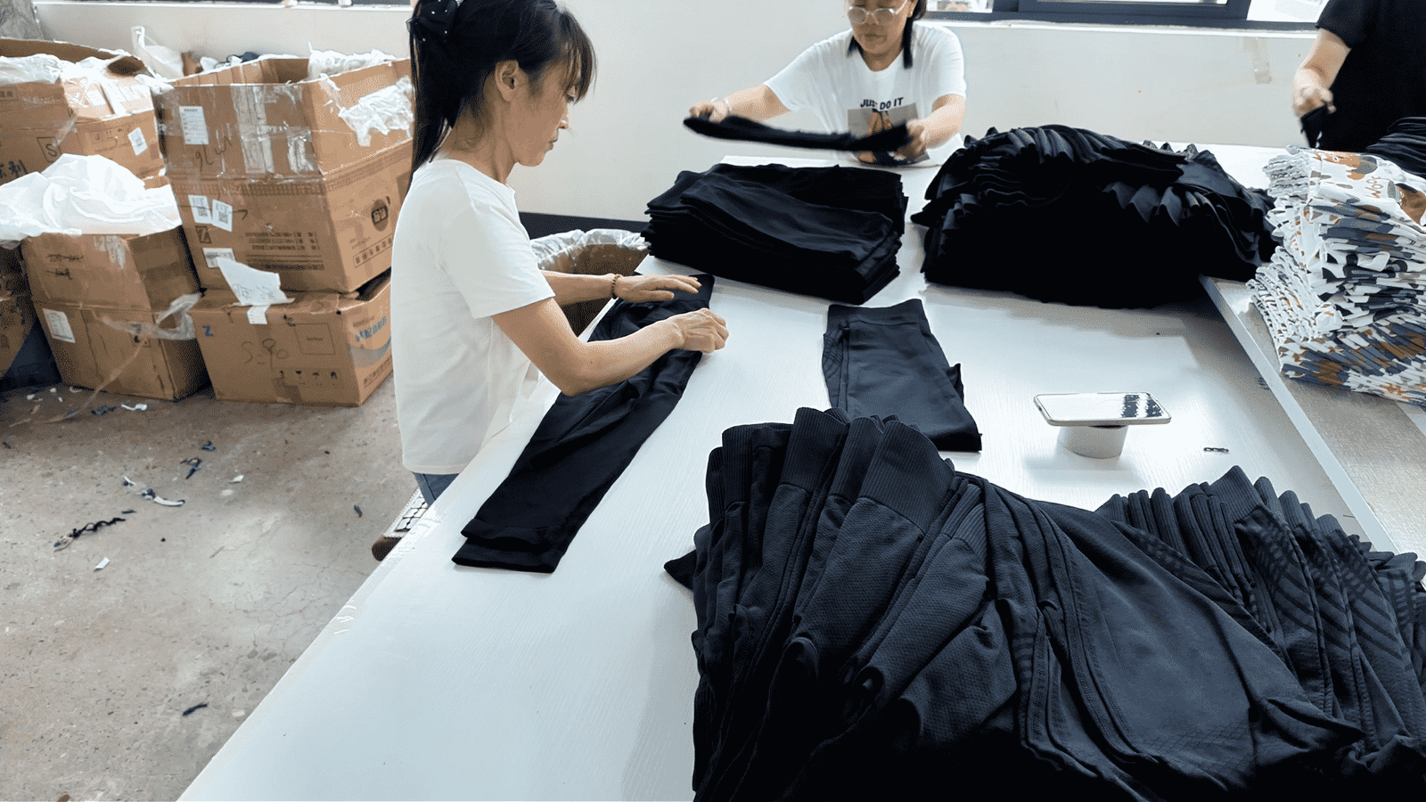 First article quality review before activewear bulk production