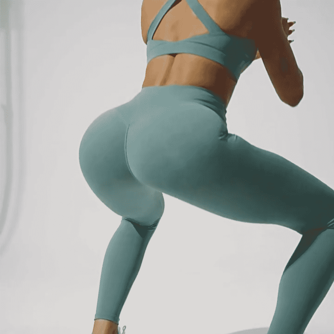 MOVEVOX OEM yoga leggings sample showing activewear fit and waistband construction