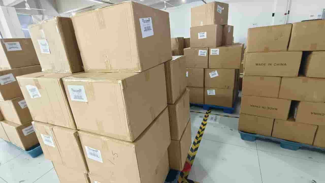 7-ply heavy-duty export corrugated carton with standardized shipping marks for international freight