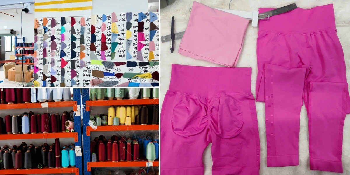 MOVEVOX custom activewear fabric development with fabric swatches yarn and finished garments