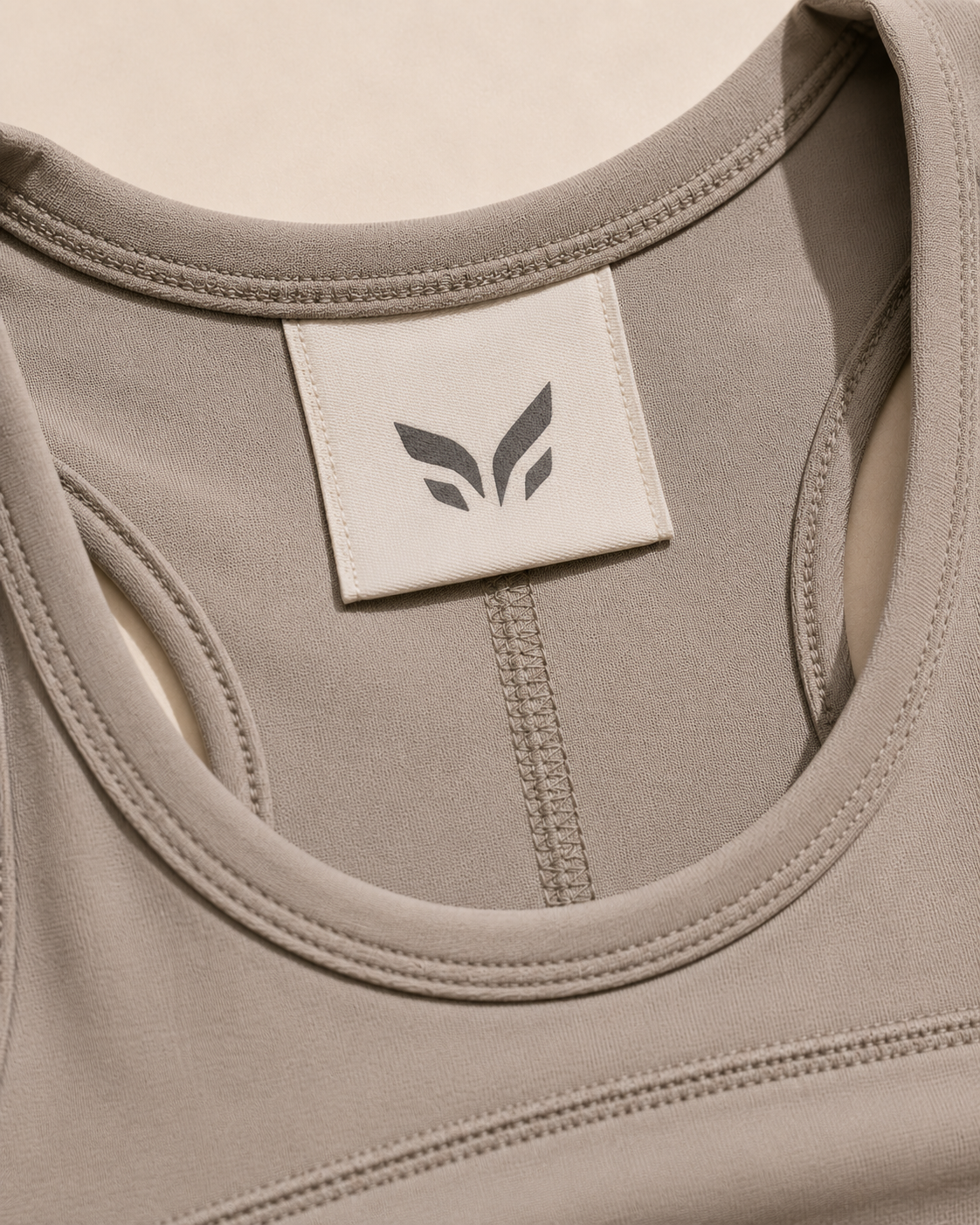 MOVEVOX flatlock seam detail on stretch fitness apparel