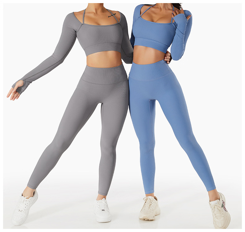 MOVEVOX coordinated athletic wear set with leggings sports bra and top