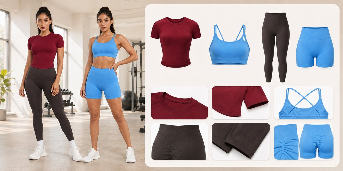 MOVEVOX seamless coordinated collection with leggings bra shorts and tank