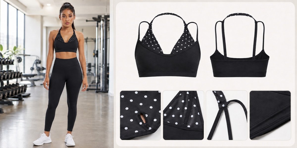 MOVEVOX cut-and-sew sports bra with straps binding and pad structure