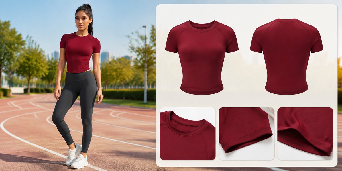 MOVEVOX seamless activewear top showing rib mesh and texture directions