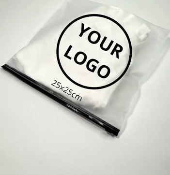Custom printed frosted zipper bag for activewear retail packaging with ventilation hole