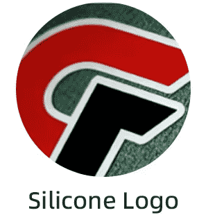 Custom high-density 3D silicone logo on activewear fabric showing stretch and matte finish