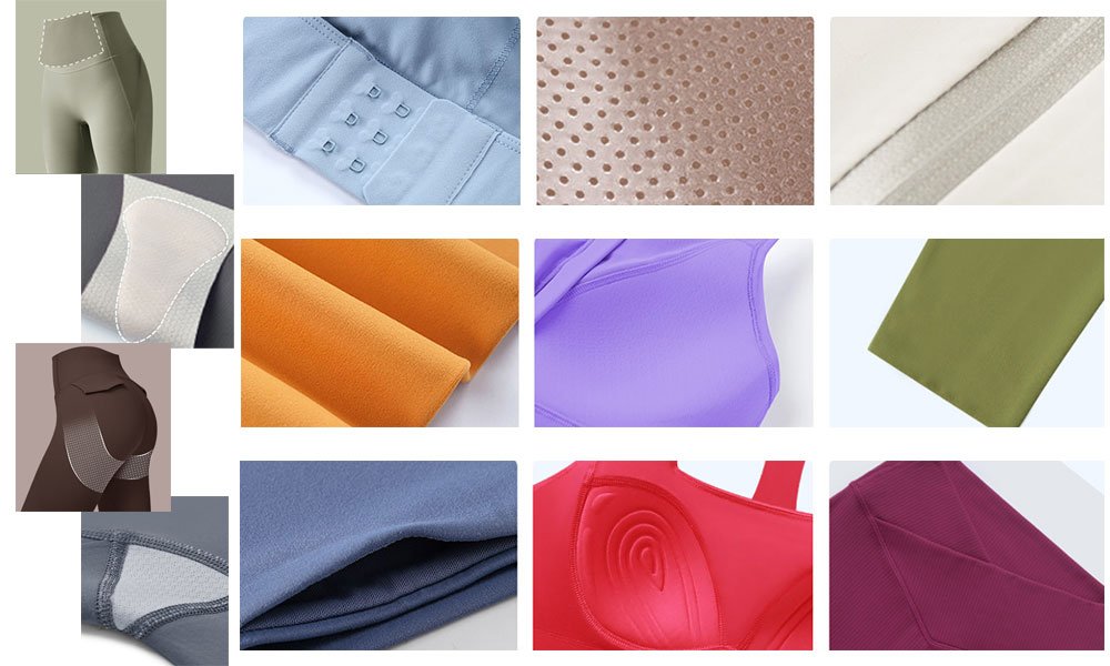 MOVEVOX activewear samples and product presentation materials for an anonymous United States fitness client