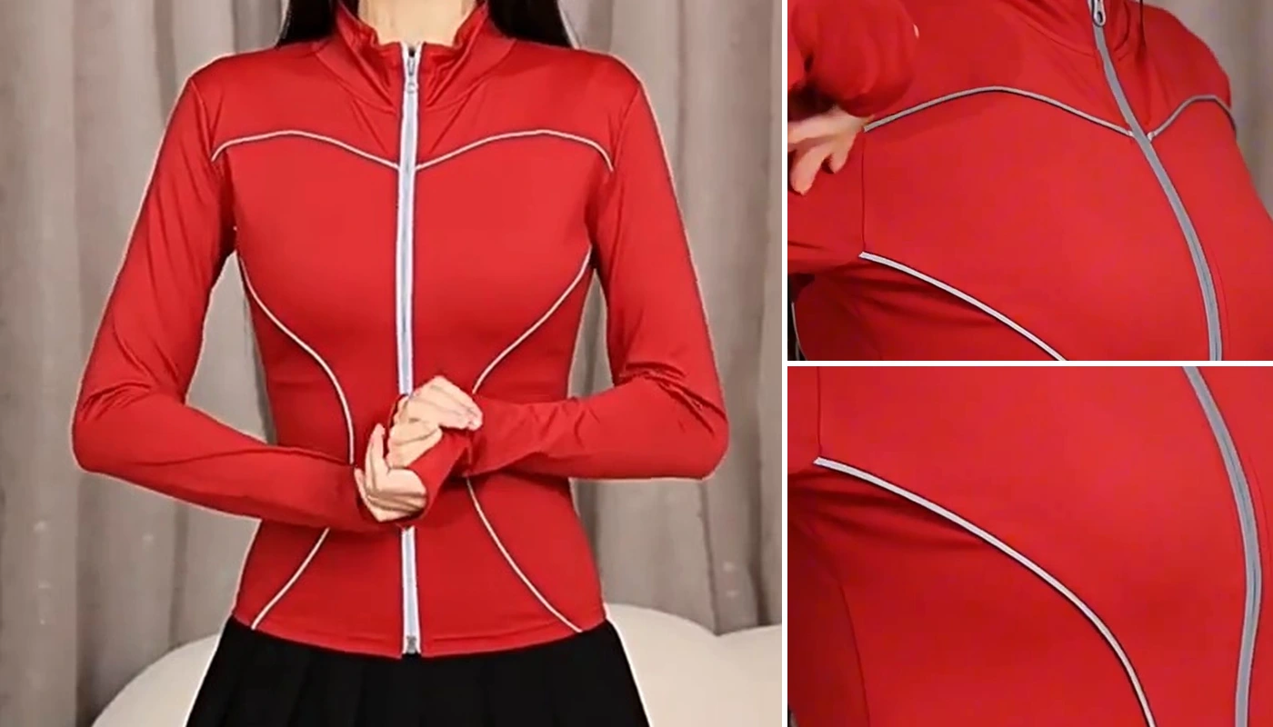 Reflective activewear logo under normal light