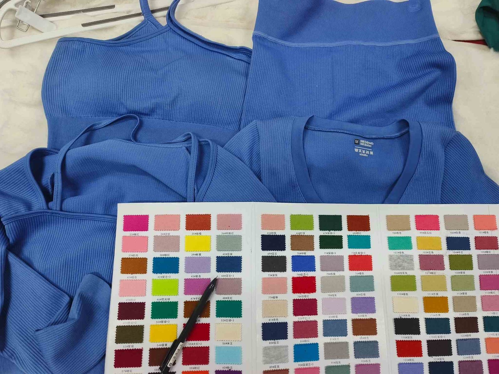 Activewear collection planning with shared material and custom color platforms