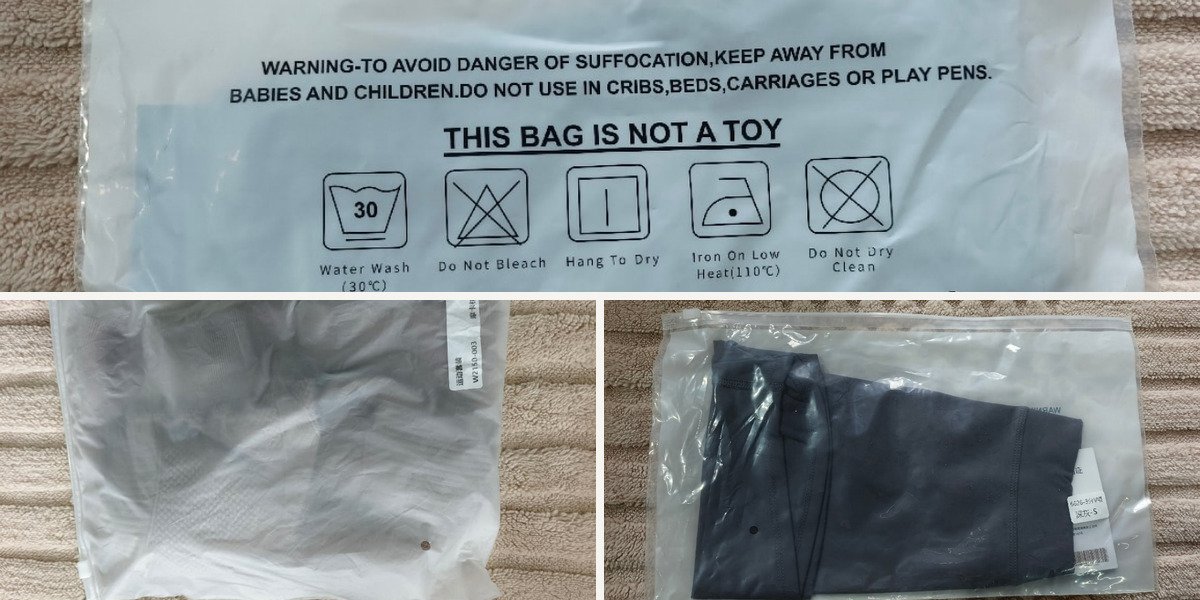 Standard OPP or PE activewear packaging bag
