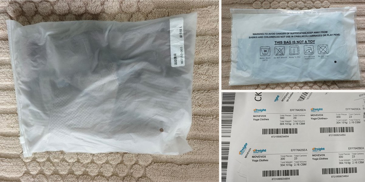 Activewear packaging specification for folding SKU and carton requirements