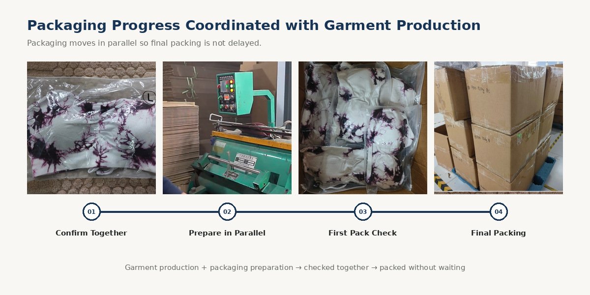Activewear packaging production timeline and garment schedule coordination