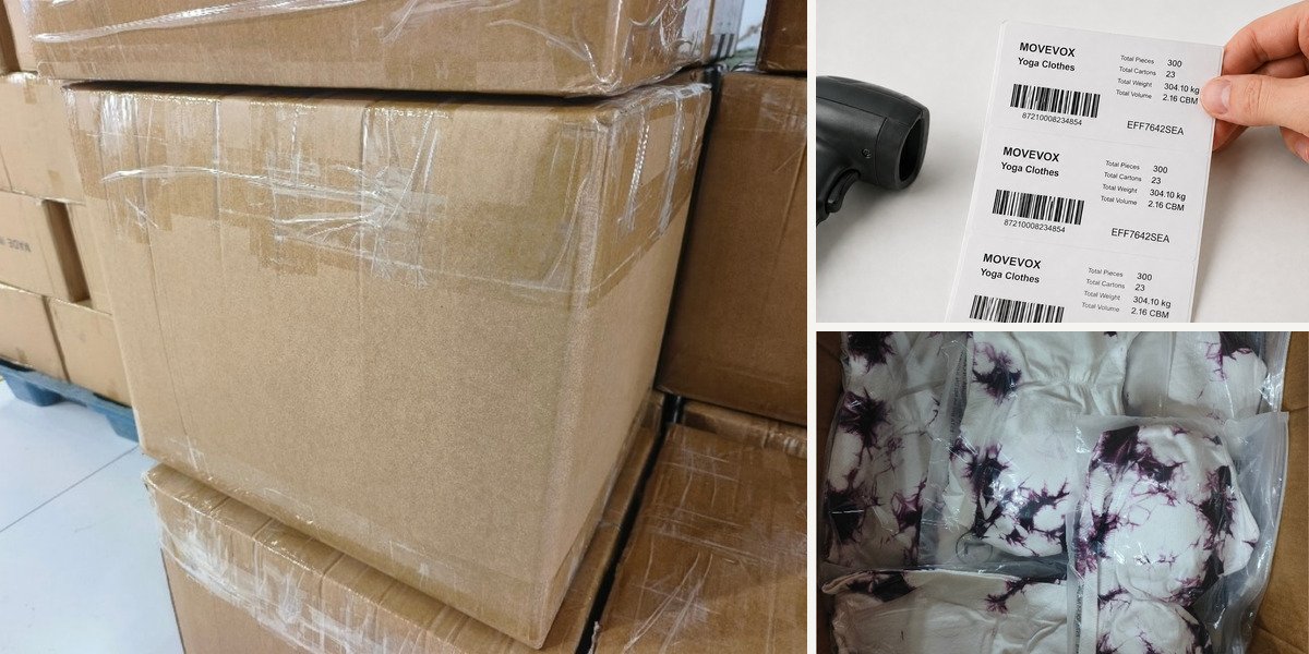 MOVEVOX finished activewear cartons and packing control