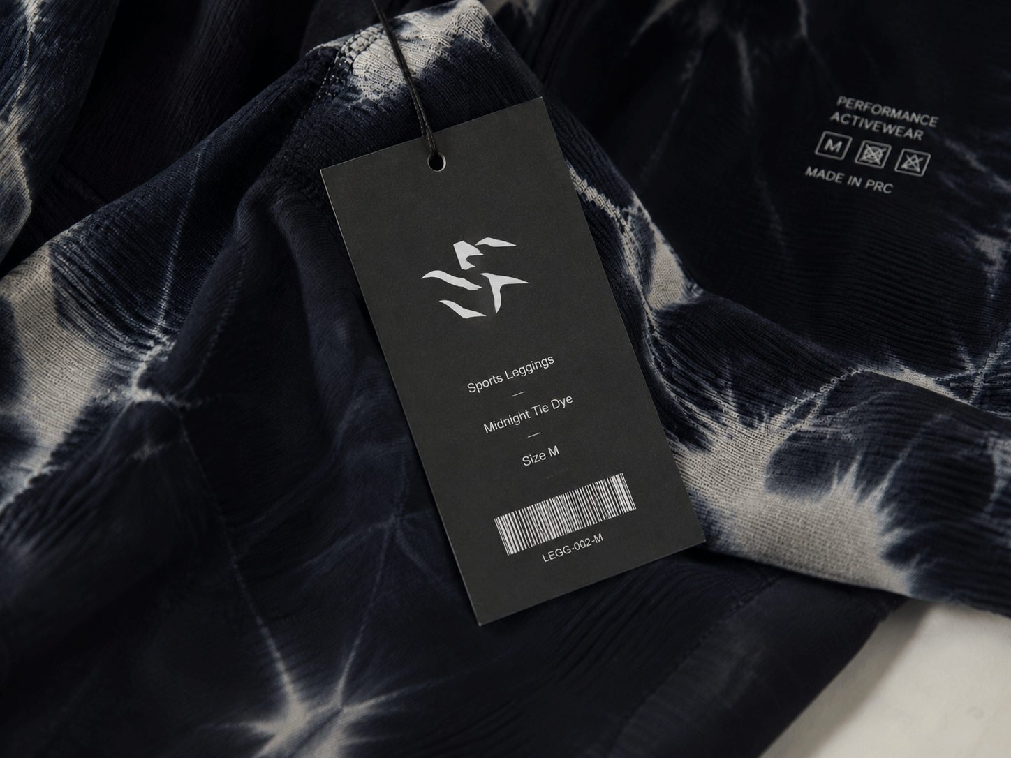 Activewear hangtag back and variable information