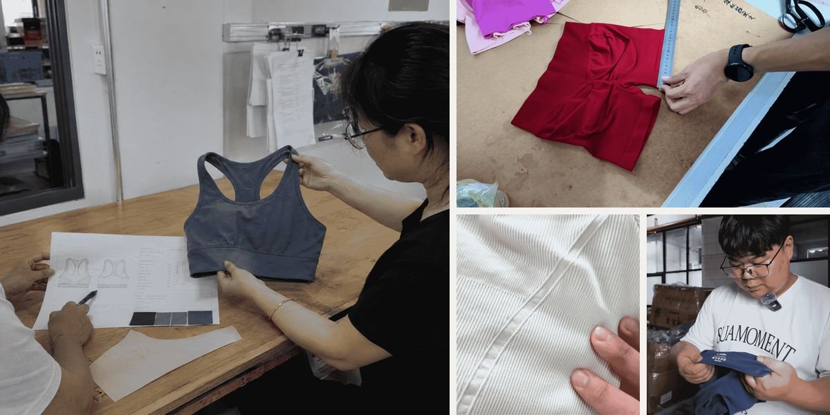 Anonymized finished garment quality inspection sheet for gym wear