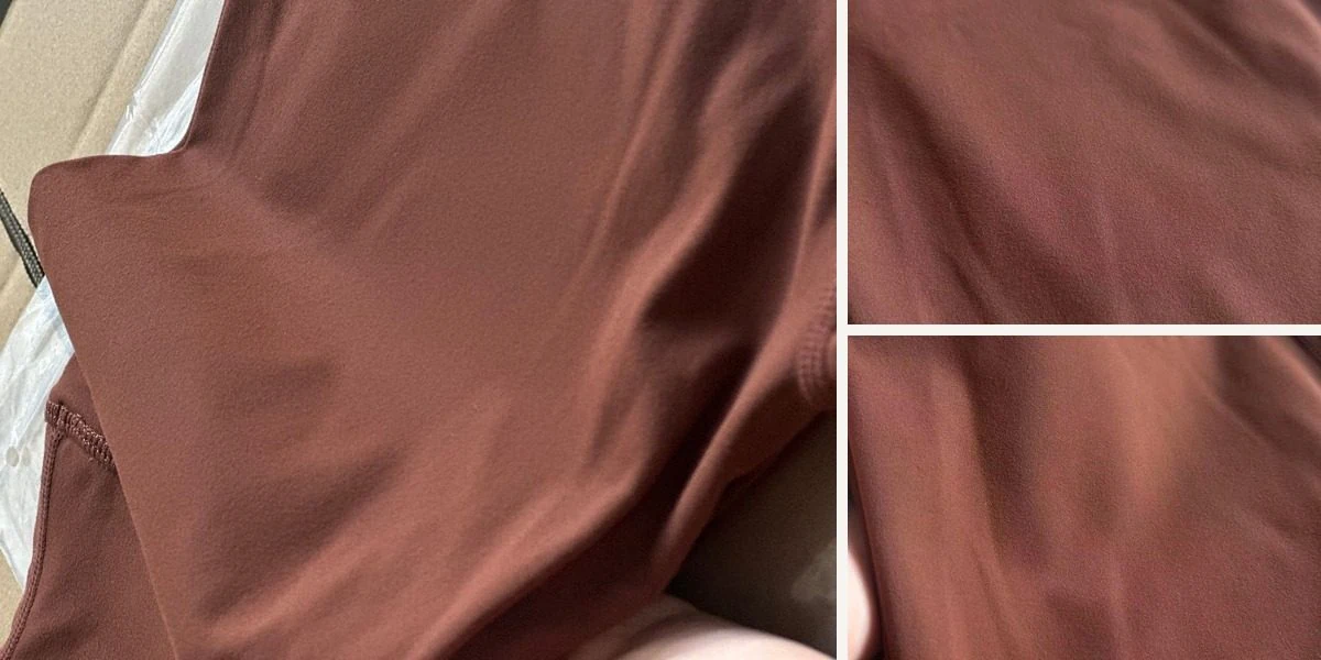 Physical naked-feel activewear fabric swatch used for garment development