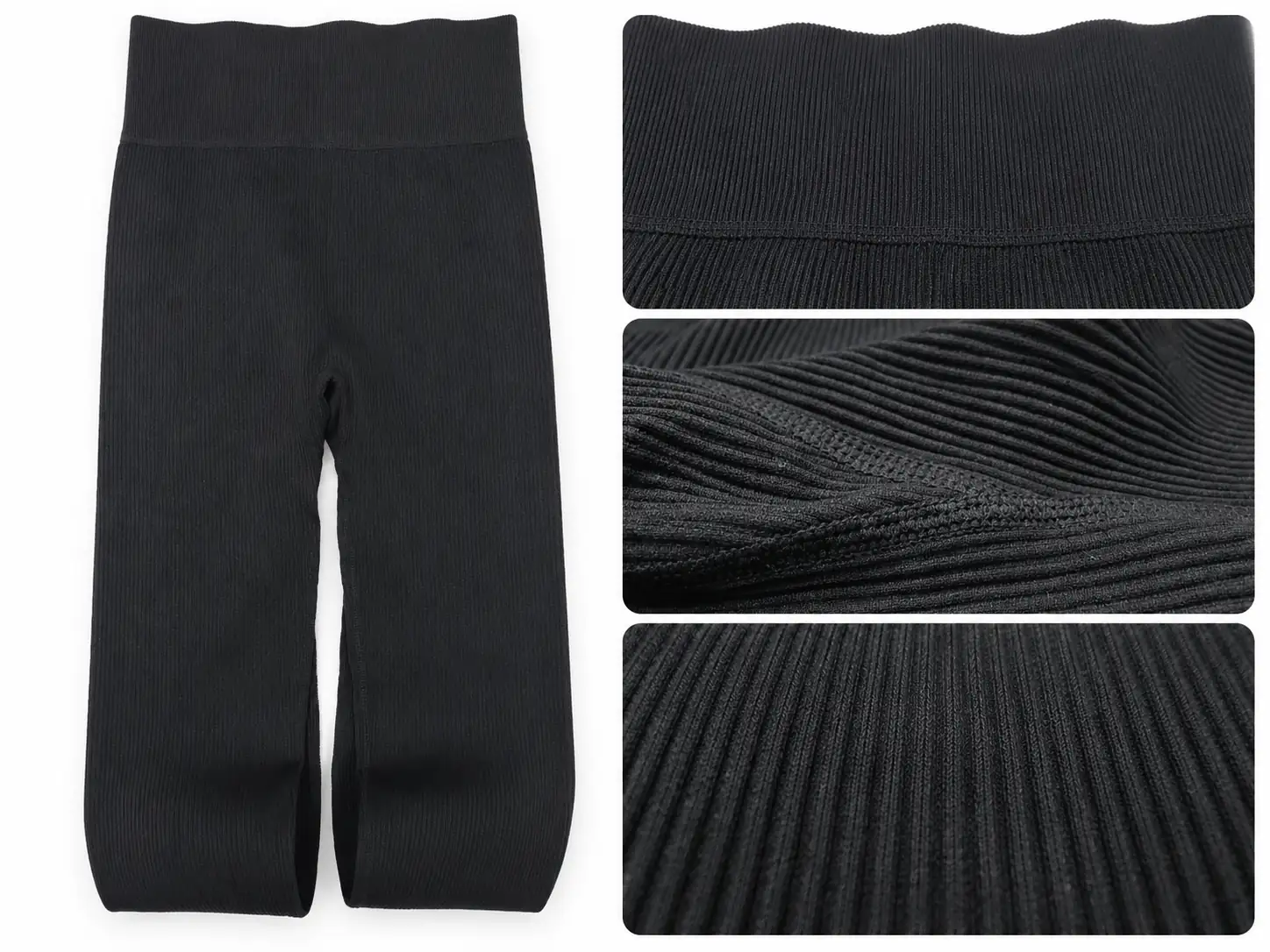 Seamless activewear rib knit structure