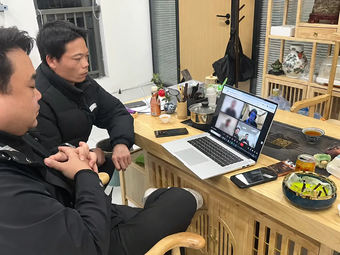 Live video review of activewear manufacturing and production preparation