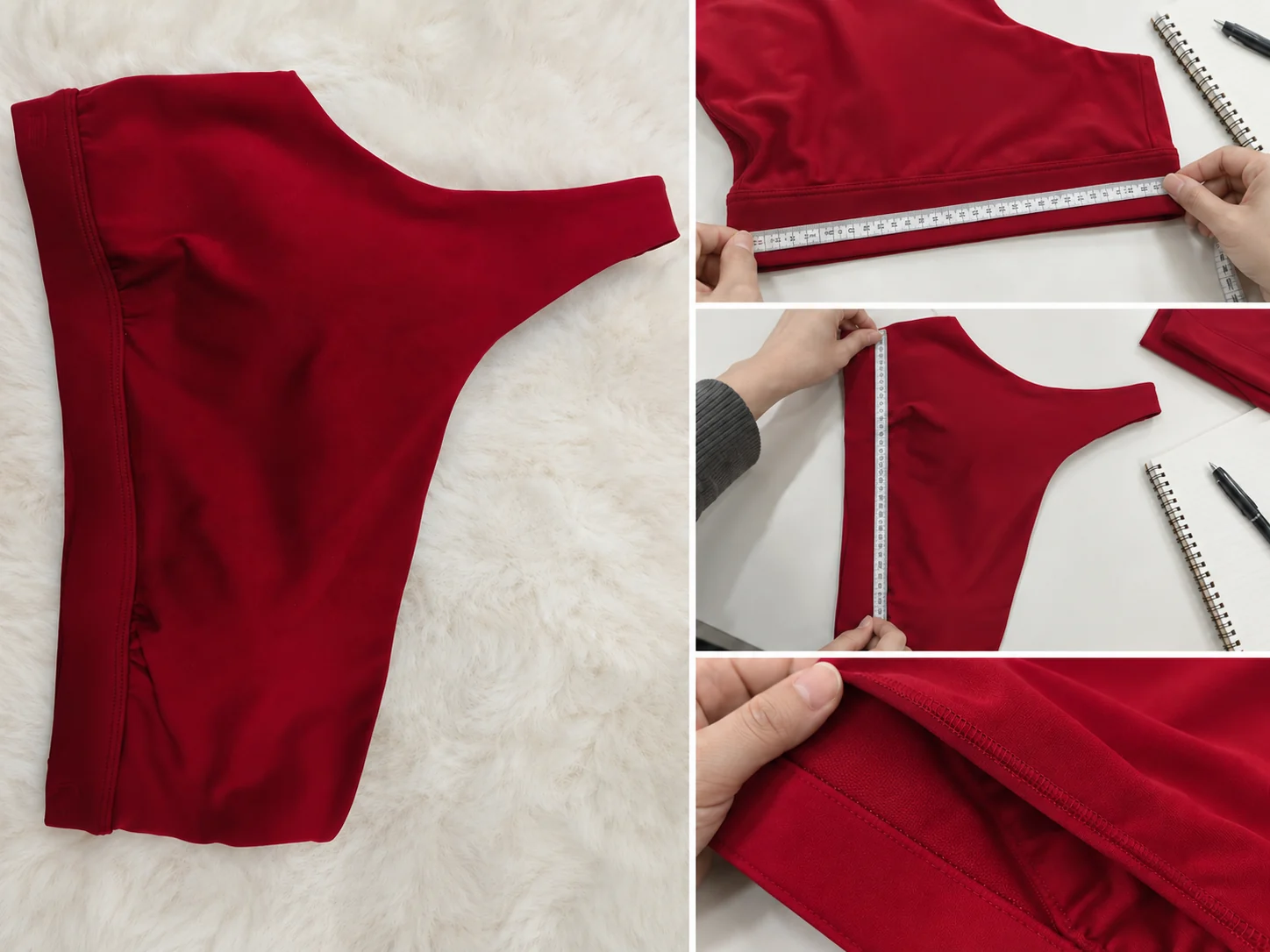 Seamless garment circumference length and waistband measurement on a physical sample