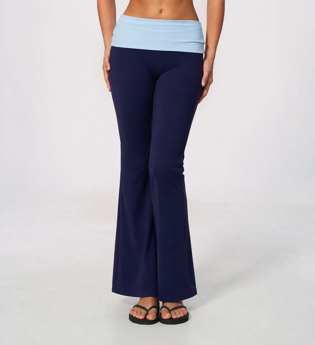 Core length flare leggings silhouette