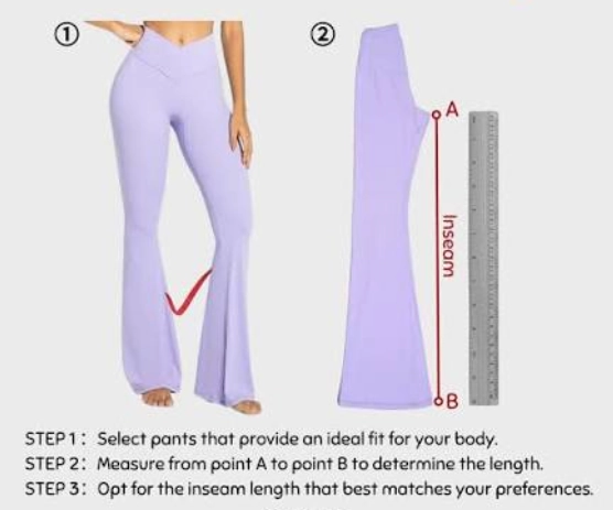 Flare leggings points of measure markup