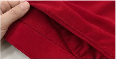 Scrunch shorts waistband attachment and seam construction detail