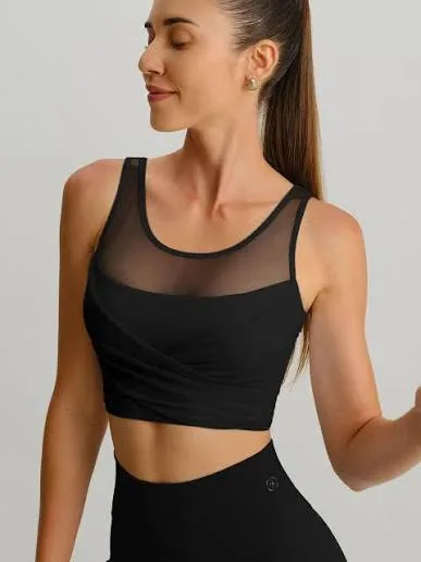 Seamless training tank with distinct engineered open-knit mesh zones