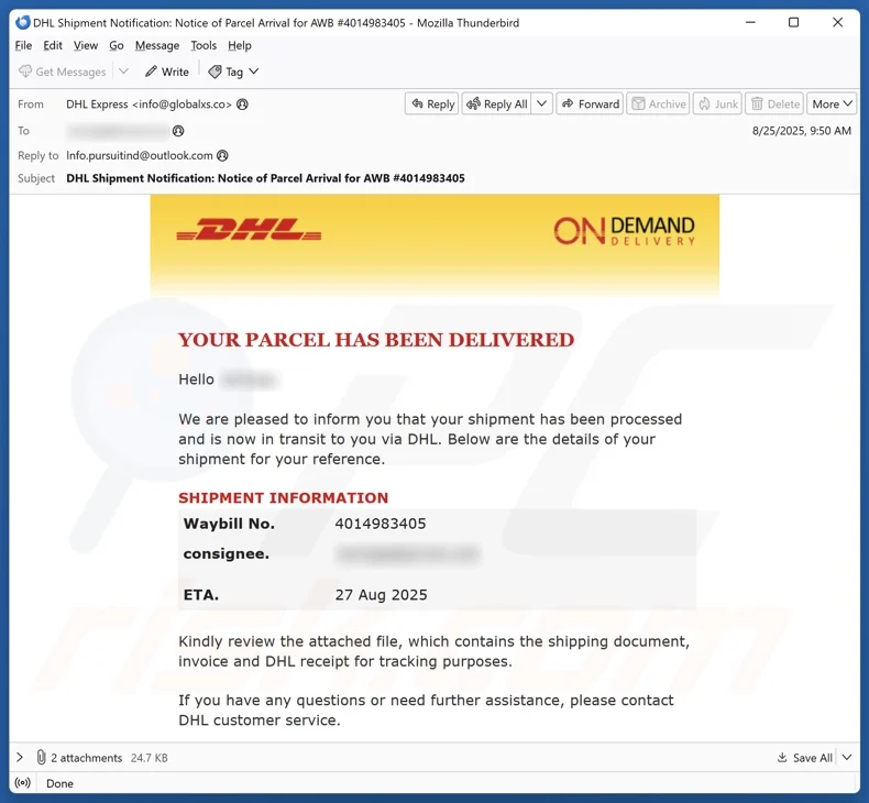 MOVEVOX shipment documentation and international dispatch evidence