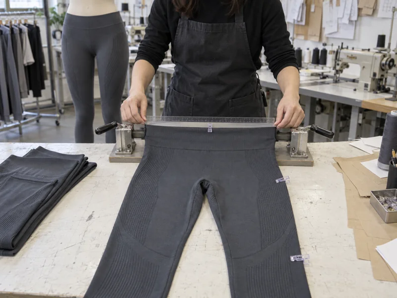 Seamless leggings material stretch and recovery evaluation record