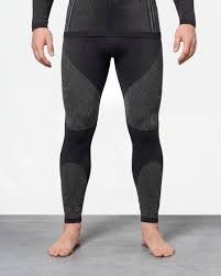 Men's cold weather running base layer pants with brushed thermal interior
