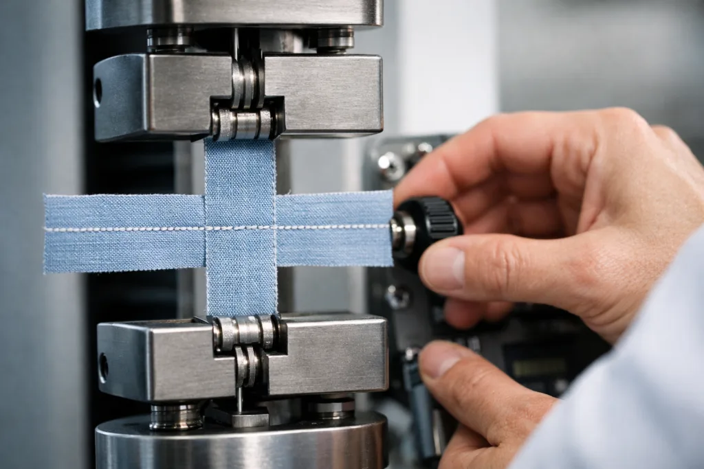 Pneumatic cyclic expansion chamber testing athletic garment seam fatigue