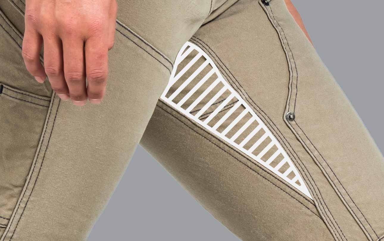 Technical CAD pattern illustration showing diamond crotch gusset layout for athletic shorts