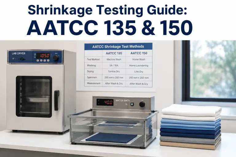 Test evidence or equipment relevant to shrinkage evaluation for activewear