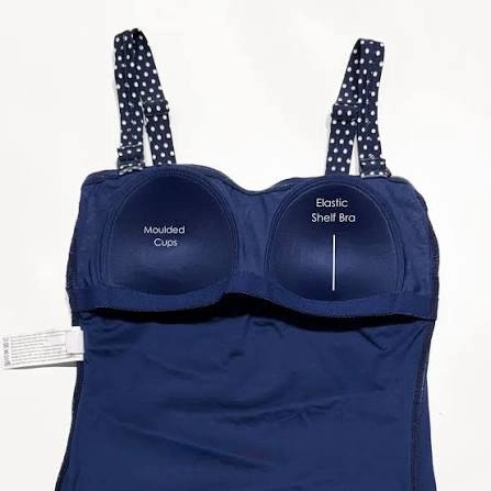 Close-up of fixed bra padding and its attachment to an internal support lining