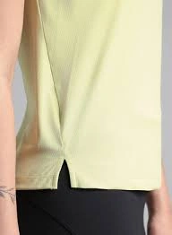 Side body joining seam of a fitted training T-shirt showing panel alignment and stitches