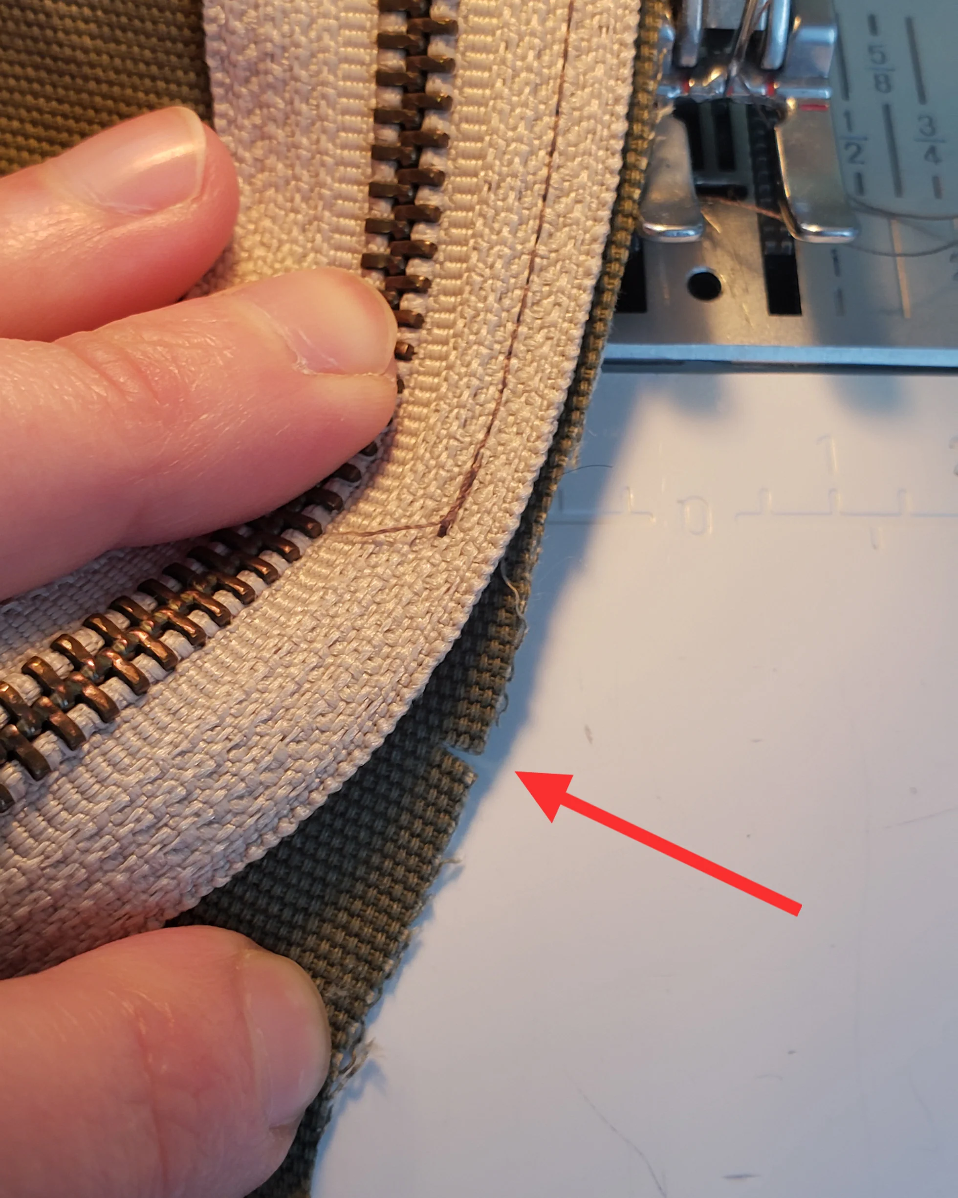 Real production half zip first article front zipper and collar inspection